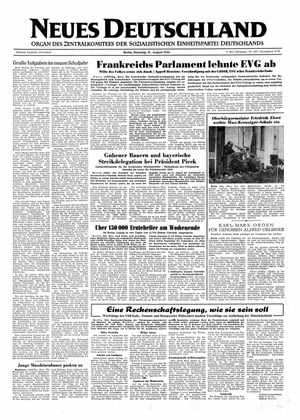 Neues Deutschland Online-Archiv vom 31.08.1954