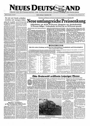 Neues Deutschland Online-Archiv vom 05.09.1954