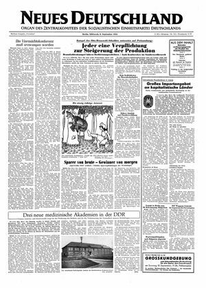 Neues Deutschland Online-Archiv vom 08.09.1954