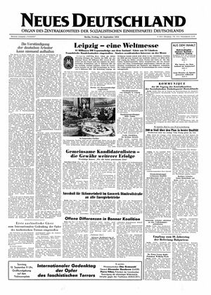 Neues Deutschland Online-Archiv vom 10.09.1954