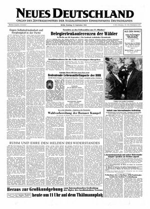 Neues Deutschland Online-Archiv vom 12.09.1954