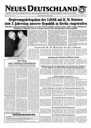 Neues Deutschland Online-Archiv vom 06.10.1954
