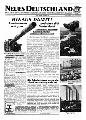 Neues Deutschland Online-Archiv vom 12.10.1954