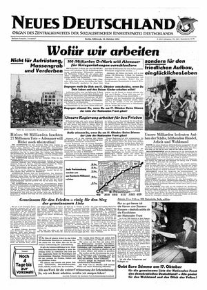 Neues Deutschland Online-Archiv vom 13.10.1954
