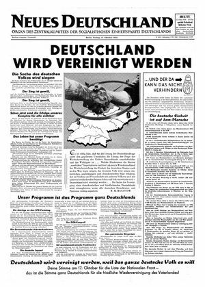Neues Deutschland Online-Archiv vom 15.10.1954