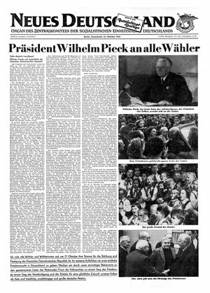 Neues Deutschland Online-Archiv on Oct 16, 1954