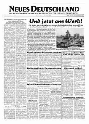 Neues Deutschland Online-Archiv vom 20.10.1954