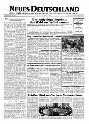 Neues Deutschland Online-Archiv vom 21.10.1954