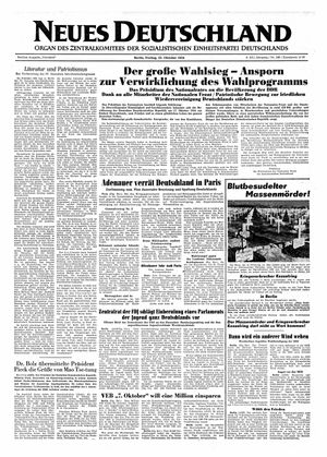 Neues Deutschland Online-Archiv vom 22.10.1954