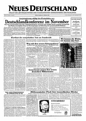 Neues Deutschland Online-Archiv on Oct 24, 1954