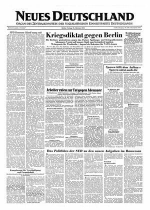 Neues Deutschland Online-Archiv vom 29.10.1954