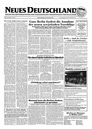 Neues Deutschland Online-Archiv vom 16.11.1954