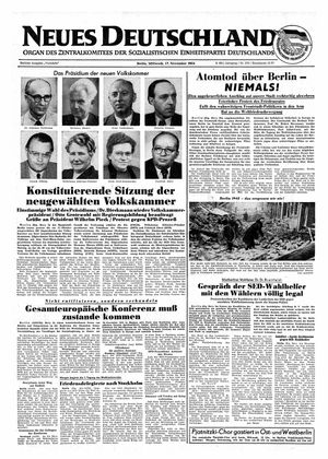 Neues Deutschland Online-Archiv vom 17.11.1954