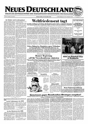 Neues Deutschland Online-Archiv vom 19.11.1954