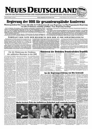 Neues Deutschland Online-Archiv vom 20.11.1954