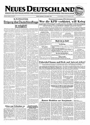 Neues Deutschland Online-Archiv vom 21.11.1954