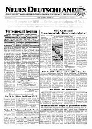 Neues Deutschland Online-Archiv vom 24.11.1954