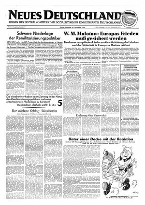 Neues Deutschland Online-Archiv vom 30.11.1954