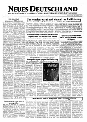 Neues Deutschland Online-Archiv vom 10.12.1954