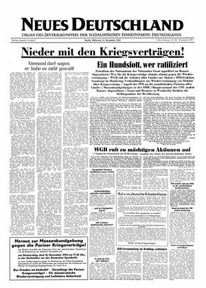 Neues Deutschland Online-Archiv vom 15.12.1954