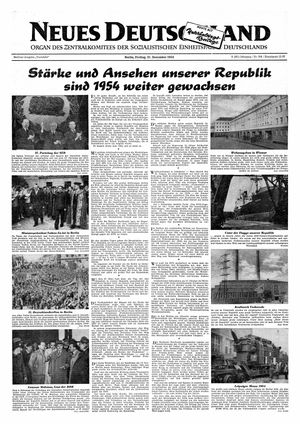 Neues Deutschland Online-Archiv vom 31.12.1954