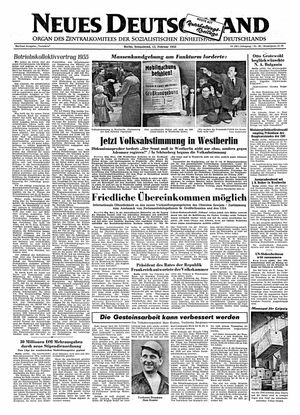 Neues Deutschland Online-Archiv vom 12.02.1955