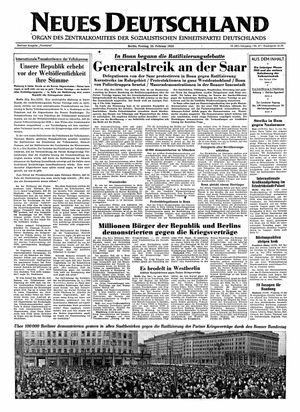 Neues Deutschland Online-Archiv vom 25.02.1955