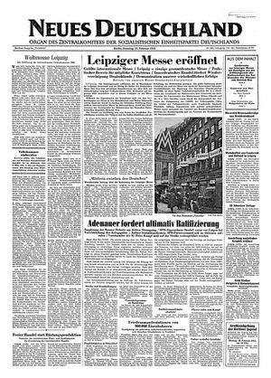 Neues Deutschland Online-Archiv vom 27.02.1955