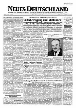 Neues Deutschland Online-Archiv vom 09.03.1955