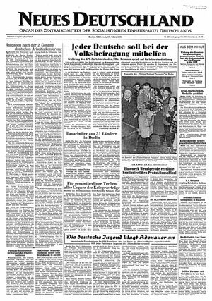 Neues Deutschland Online-Archiv vom 16.03.1955