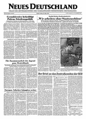 Neues Deutschland Online-Archiv vom 18.03.1955