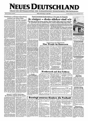 Neues Deutschland Online-Archiv vom 07.04.1955