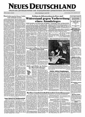 Neues Deutschland Online-Archiv vom 28.04.1955