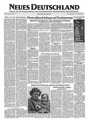 Neues Deutschland Online-Archiv vom 09.06.1955