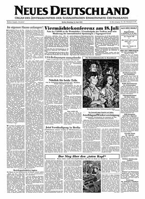 Neues Deutschland Online-Archiv vom 14.06.1955
