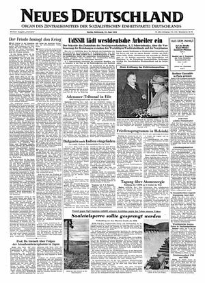 Neues Deutschland Online-Archiv vom 22.06.1955