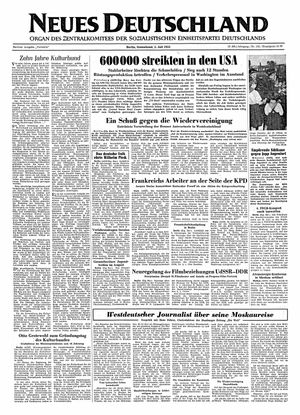 Neues Deutschland Online-Archiv vom 02.07.1955