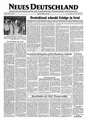 Neues Deutschland Online-Archiv vom 17.07.1955