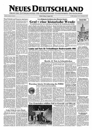Neues Deutschland Online-Archiv vom 05.08.1955