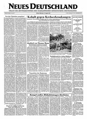 Neues Deutschland Online-Archiv vom 17.08.1955