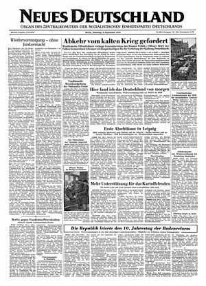 Neues Deutschland Online-Archiv vom 06.09.1955