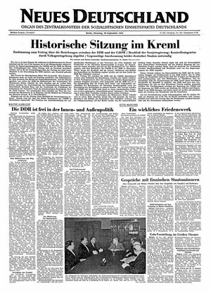 Neues Deutschland Online-Archiv vom 20.09.1955
