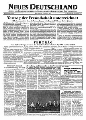 Neues Deutschland Online-Archiv vom 21.09.1955