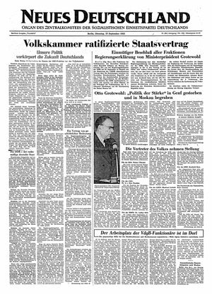 Neues Deutschland Online-Archiv vom 27.09.1955