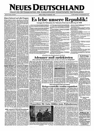 Neues Deutschland Online-Archiv vom 30.09.1955