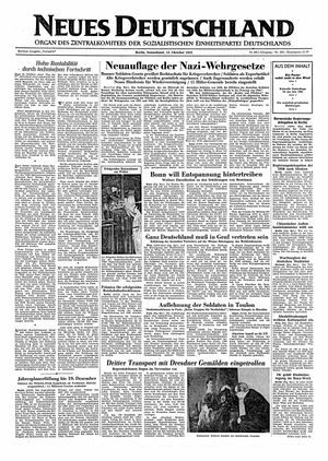 Neues Deutschland Online-Archiv vom 15.10.1955