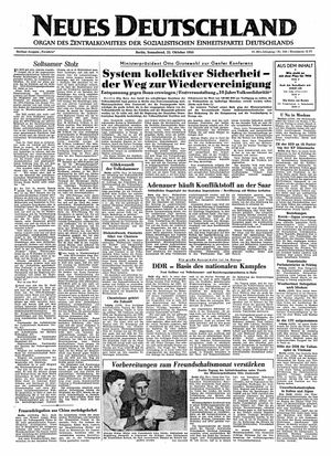 Neues Deutschland Online-Archiv vom 22.10.1955