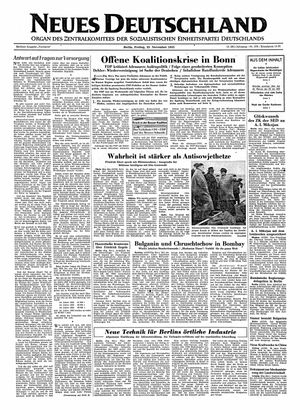 Neues Deutschland Online-Archiv on Nov 25, 1955
