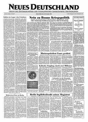 Neues Deutschland Online-Archiv vom 30.11.1955