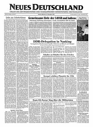 Neues Deutschland Online-Archiv vom 14.12.1955